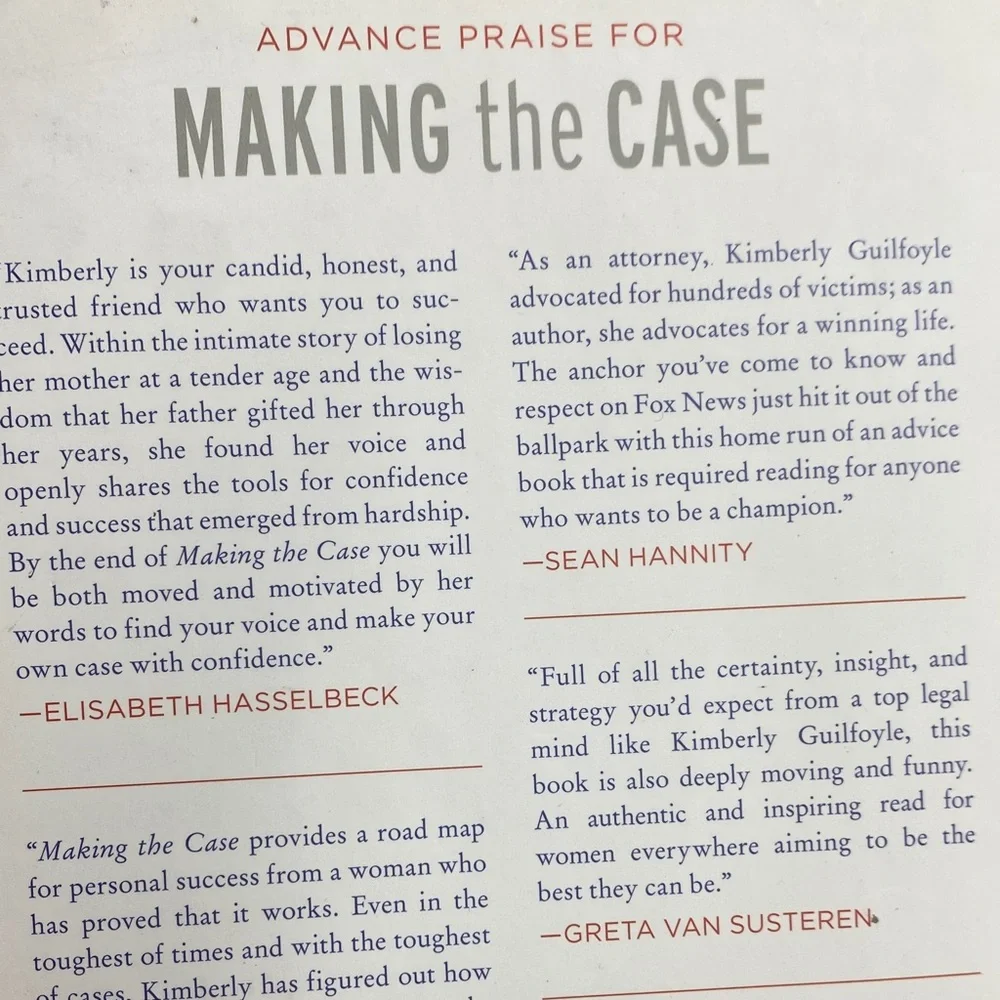 Making the Case Book by Kimberly Guilfoyle Hard Cover FIRST EDITION NEW - Picture 4 of 4